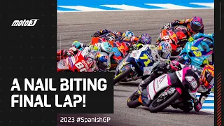 The unmissable Moto3™ last lap tussle! ⚔️ | 2023 #SpanishGP