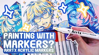 Painting With Markers! Let's Try Out Arrtx Acrylic Markers!