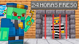 MEU AMIGO ME PRENDEU POR 24 HORAS no Minecraft