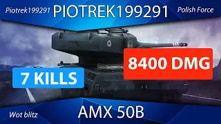 AMX 50B 8400 Dmg 8K dmg and 7 KIlls Raseiniai. World of tanks blitz new update 6.7