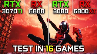RTX 3070 Ti vs RX 6800 vs RTX 3080 vs RX 6800 XT | Test in 16 Games | 1440p | Which One Is Better? 🤔
