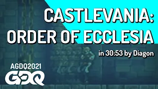 Castlevania: Order of Ecclesia by Diagon in 30:53 - Awesome Games Done Quick 2021 Online