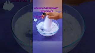 Acetone🧪 VS Styrofoam🥛Glass Magical Experiment || Solubility #experimentshorts #shorts #viral