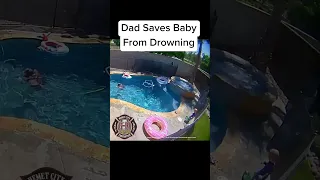 1 year old saved by father after falling in pool