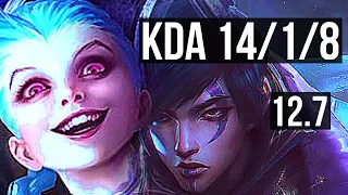 JINX & Lulu vs APHELIOS & Soraka (ADC) | Rank 3 Jinx, 14/1/8, Legendary | BR Challenger | 12.7