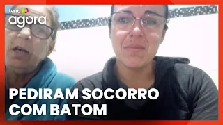 Mulher chora ao relembrar resgate após mensagem com batom no RS: 'Desesperador'