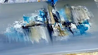HOW TO Paint Abstract ICY CITYSCAPE / Landscape Painting with Acrylics / Palette Knife (390)