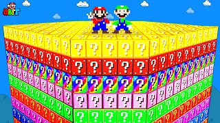 Super Mario Bros. but Mario and Luigi collect 999 Custom item Blocks? | Game Animation