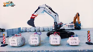 Can The Huina 1594 Excavator Lift all This Rocks??? | RC Construction Site | @CarsTrucks4Fun