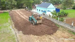 Starting New Project Miniature 5Ton Dump Trucks & Bulldozer Pushing Soil Fill The Land In Field