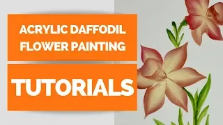 one stroke painting step by step | acrylic flower painting tutorial | daffodil