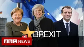 Theresa May visits Paris and Berlin to seek backing for Brexit delay – BBC News