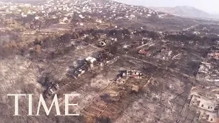 Drone Footage Shows Devastating Aftermath Of Greece Wildfires | TIME