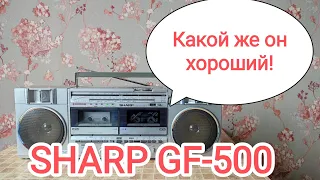 SHARP GF-500 обзор магнитолы после ремонта (покупка на аукционе). Cassette deck player SHARP GF-500