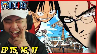 THEY GOT A SHIP! || LUFFY VS KURO || One Piece Episode 15, 16, & 17 REACTION!!