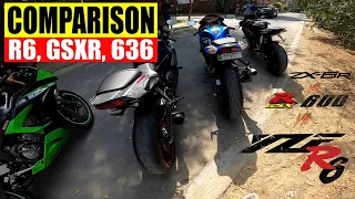 Yamaha R6 vs Suzuki GSXR 600 vs Kawasaki Ninja 636 | A Brief Comparison