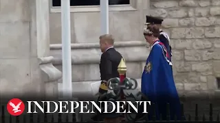 Moment William and Kate arrive at Westminster Abbey for King Charles’s coronation