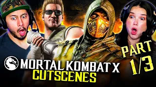 MORTAL KOMBAT X ALL CUT SCENES/STORY (Part 1) REACTION! | Jaby Koay & Achara Kirk!