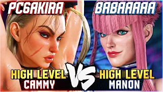 PC6AKIRA (Cammy) VS BaBaaaaa (Manon) - High level Gameplay - Street FIghter 6 - SF6