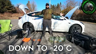 My Tesla Model 3 Winter Camping Setup