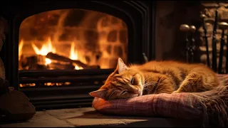 Calming Ambience With Purring Cat And White Noise 🔥 Deep Sleep, Relax, Study, Stress Relief