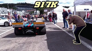 Porsche 917K Martini Racing at Spa 2022 | Engine warm-up, accelerations & flybys