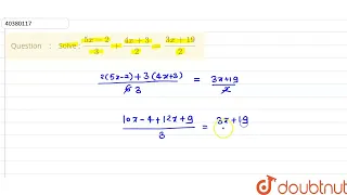 Solve : (5x -2)/(3) + (4x+3)/(2) = (3x+19)/(2) | CLASS 7 | EQUATIONS AND THEIR APPLICATIONS | MA...