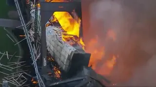 Крушение поезда на железнодорожном мосту в Аризоне/Train wreck on a railroad bridge in Arizona