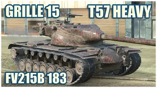 Grille 15, T57 Heavy & FV215b 183 • WoT Blitz Gameplay