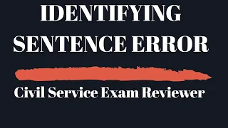 Identifying Errors Test Questions with answers - Civil Service Exam Reviewer 2022