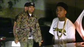Chris Brown And Tyga Bring Their Lambos To The Party In West Hollywood
