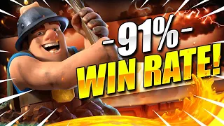 91% WIN RATE! #1 NEW BEST MINER CYCLE DECK IN CLASH ROYALE!! 🏆