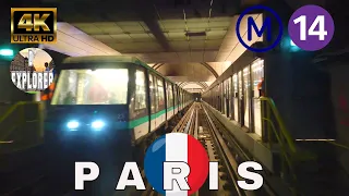 【4K】🇫🇷Paris Metro Line 14 Complete  Cab Ride》Mairie de Saint-Ouen to Olympiades(line 14 RATP)