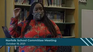 Norfolk School Committee Meeting - October 19, 2021