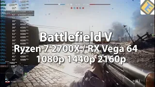 Battlefield V on Radeon RX Vega 64 Gameplay Benchmark Test. 1080p 1440p 4K (Ryzen 7 2700X)