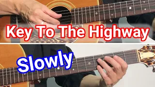 Key To The Highway #3 /  Clapton Style / Slowly  / Key=A  Blues guitar lesson and tips