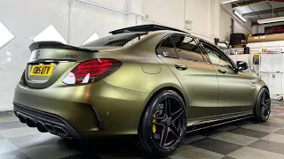 MERCEDES C63 AMG WRAPPED IN HEXIS BOND GOLD