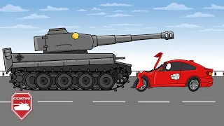 TANK VS CAR! Unrealistic Car Crashes Ep 1