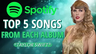 Taylor Swift | Top 5 Most Streamed Songs Per Album on Spotify