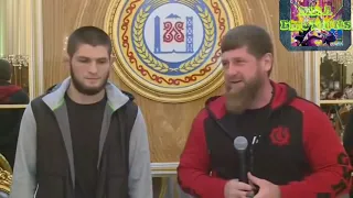 Khabib Nurmagomedov with Ramzan Kadyrov (Chechen dictator) after UFC 229.
