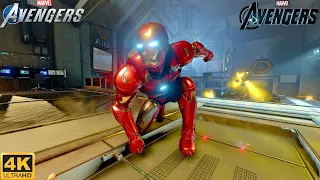 Iron Man vs The Heroic Gauntlet with Mark 7 Armor - Marvel's Avengers Game (4K 60FPS)