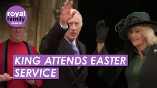 The King and Queen Attend Easter Sunday Church Service