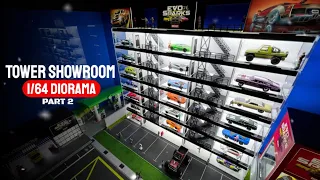 Tower Car Showroom 1/64 Diorama Cinematic Video | Hotwheels Diorama