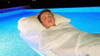 I Spent the Night in a Swimming Pool & It Was Shocking! (24 Hour Overnight Challenge)