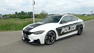 BMW M4 with Akrapovic Exhaust and Police Wrap! Loud Revs, Powerslides, Accelerations!