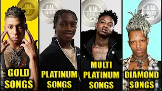 CERTIFIED GOLD SONGS VS PLATINUM SONGS VS MULTI PLATINUM SONGS VS DIAMOND SONGS