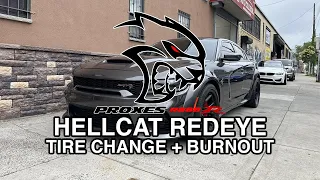 I UPGRADED MY HELLCAT REDEYE TIRES! AGGRESSIVE SET UP | BURNOUTS