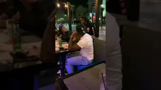 Guy catches baby mama out with another dude having a meal and spazzes‼️