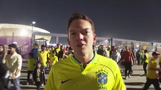 crazy Brazil fan reaction to defeating Serbia 2-0 in FIFA World Cup Qatar 2022