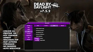 Dead By Daylight Cheat 7.5.2 | WALLHACK, SPEEDHACK, AIMBOT, FOV, FAST ACTIONS, UNLOCK ALL AND MORE